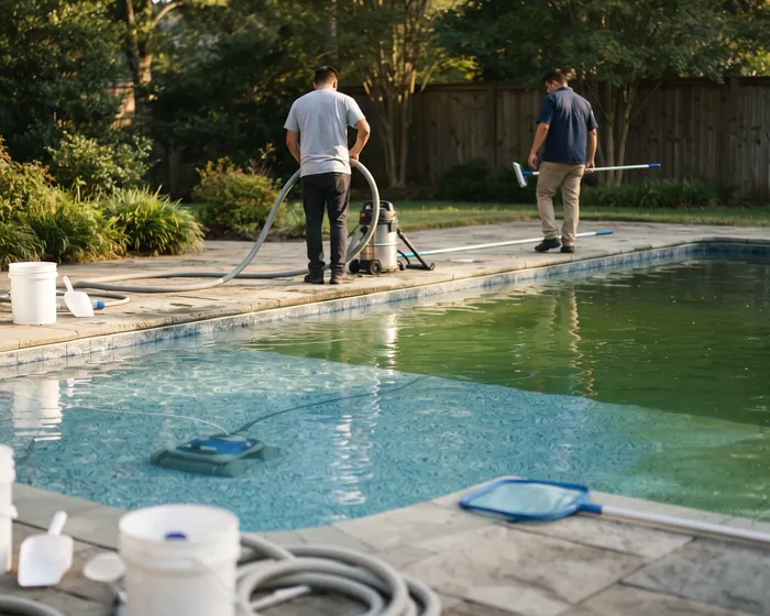 Green Pool Cleanup by Curatolo Pool Resurfacing